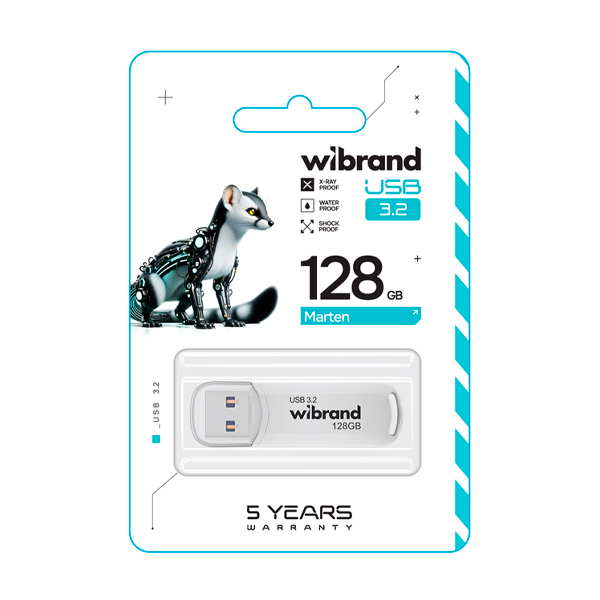 Флешка Wibrand 128 GB Marten White USB 3.2 (WI3.2/MA128P10W)