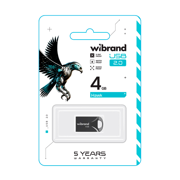 Флешка Wibrand 4GB Hawk USB 2.0 Black (WI2.0/HA4M1B)