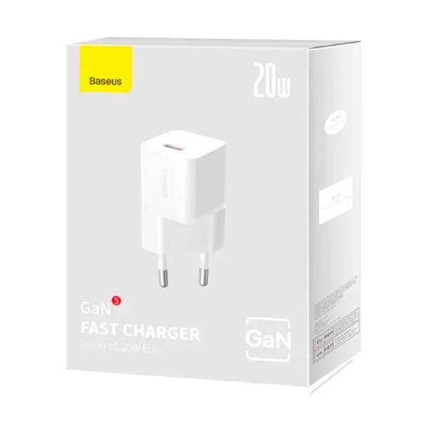 СЗУ Baseus GaN5 Fast Charger (mini) 1C 20W White (CCGN050102)