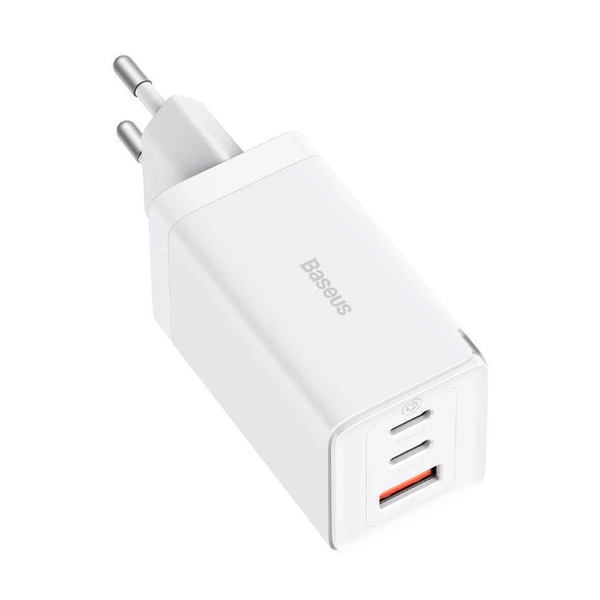 МЗП Baseus GaN3 Pro Fast Charger 2xType-C+USB 65W White (CCGP050102)