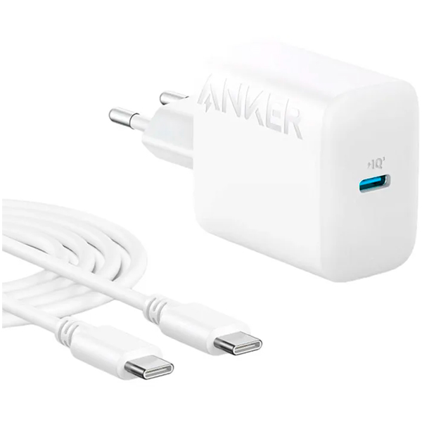 МЗП Anker PowerPort 20W USB-C + USB-C cable White (B2347G21)