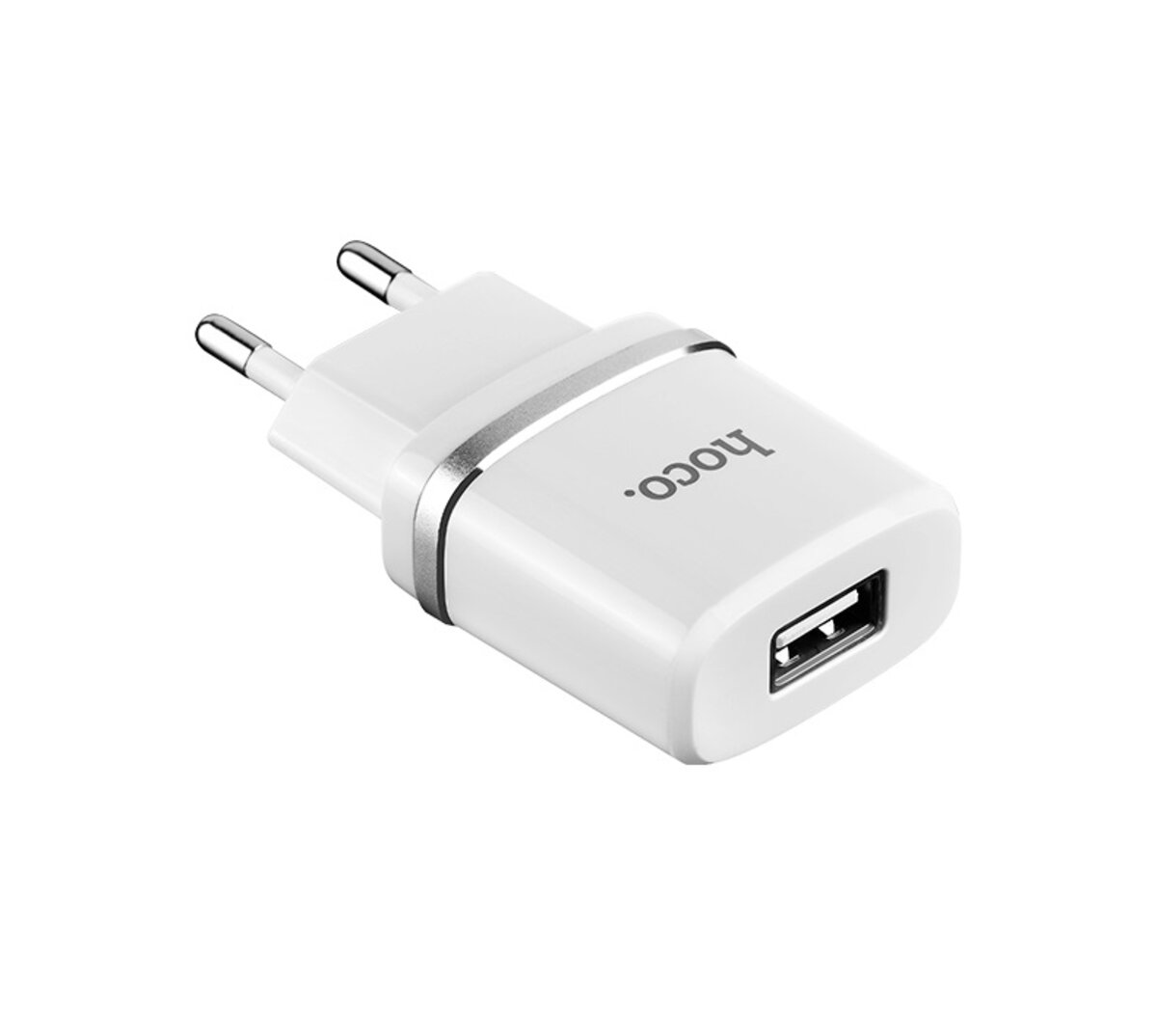 Мережевий зарядний пристрій HOCO C11 Smart single USB (iP cable) charger set White
