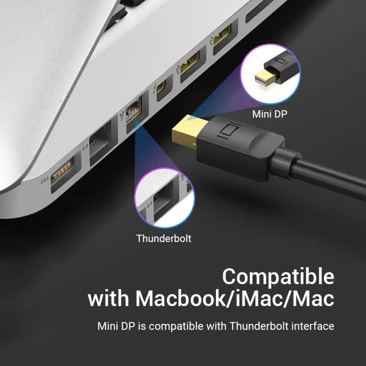 Кабель Vention 4K Mini DisplayPort to HDMI Cable 2M Black (HAHBH)