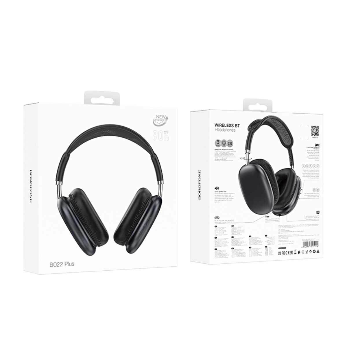 Бездротові навушники BOROFONE BO22 Plus Elegant BT headphones Deep Space Gray