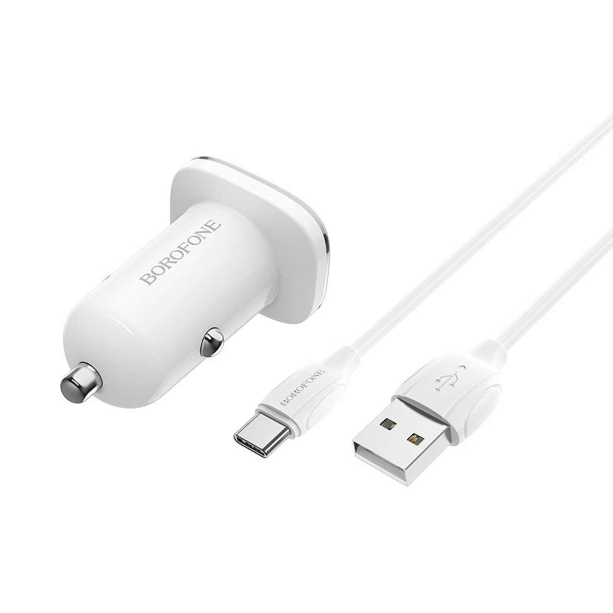 Автомобільний зарядний пристрій BOROFONE BZ12A single port QC3.0 with Micro-USB cable 18W White