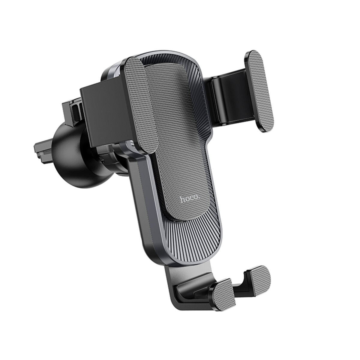 Автотримач для телефона HOCO CA103 vertical and horizontal air outlet gravity car holder Black Metal Gray