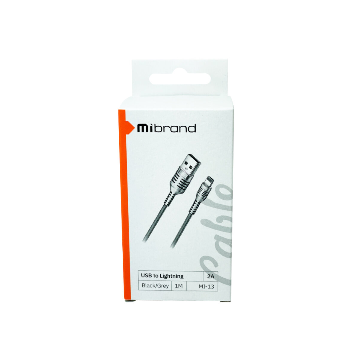 Кабель Mibrand MI-13 Feng World Charging Line USB for Lightning 2A 1m Black/Grey