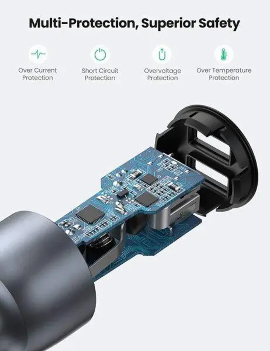Автомобільний зарядний пристрій UGREEN CD213 Fast Car Charger (Dark Blue) (UGR-10144)