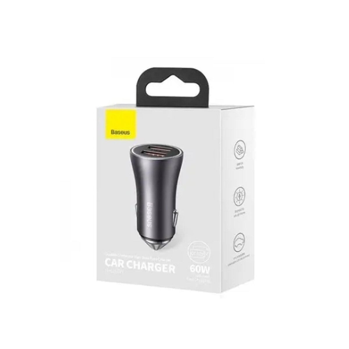 Автомобільний зарядний пристрій Baseus Golden Contactor Pro Triple Fast Charger Car Charger 65W U+C+C Dark Gray
