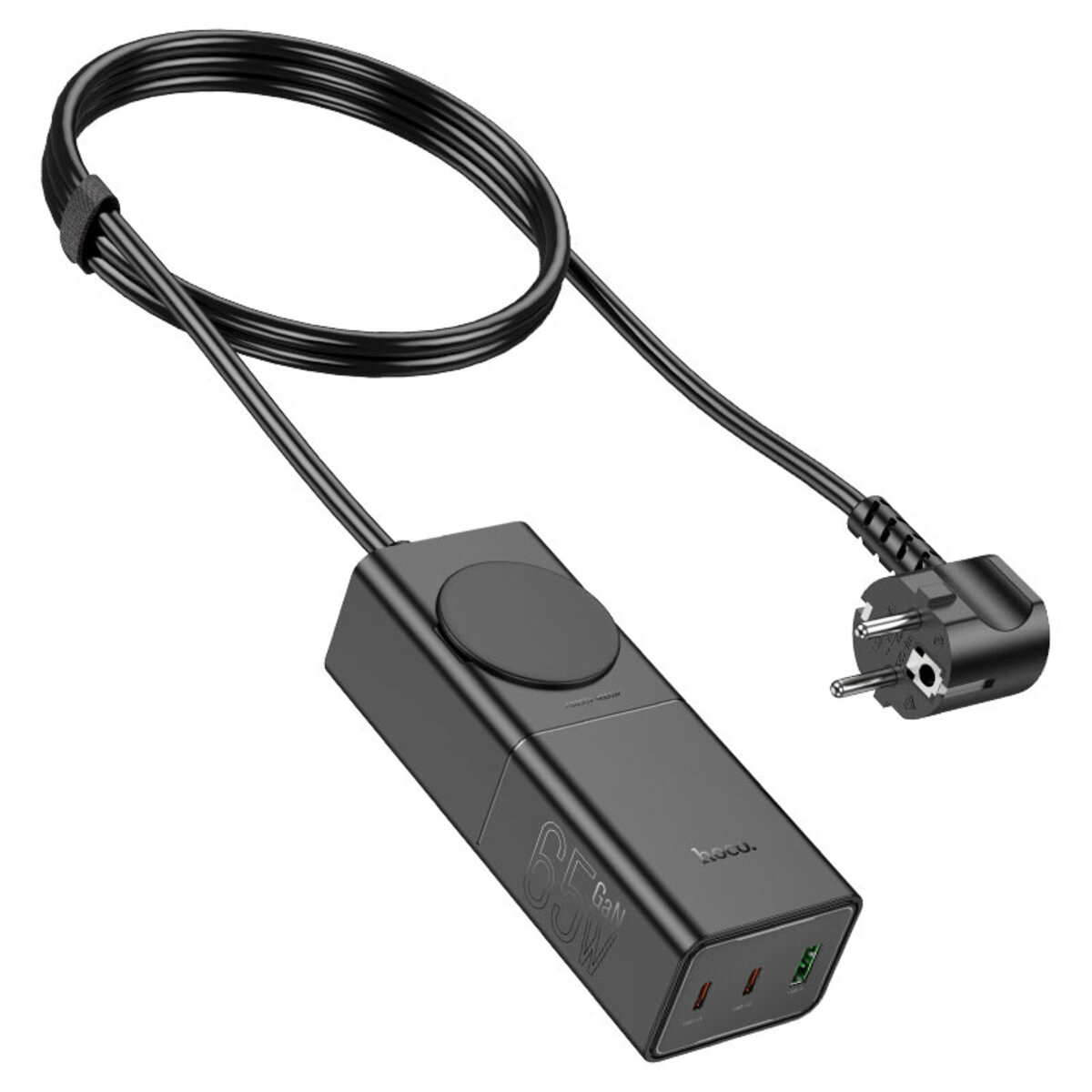 Мережевий зарядний пристрій HOCO NS4 Sharp PD65W(2C1A) desktop socket(EU/GER) Black