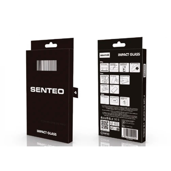 Защитное стекло Senteo Shock Resistant для iPhone 15 Pro Max Black