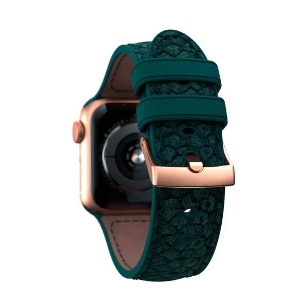 Ремешок Njord Salmon Leather Strap Dark Green для Apple Watch 45mm/44mm (SL14122)