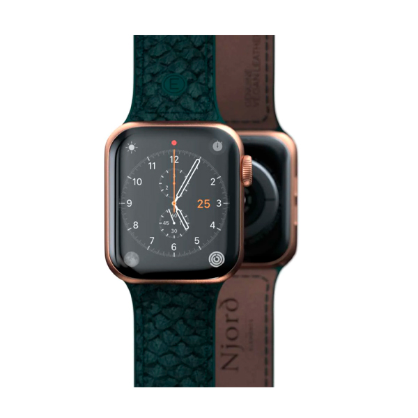 Ремешок Njord Salmon Leather Strap Dark Green для Apple Watch 45mm/44mm (SL14122)