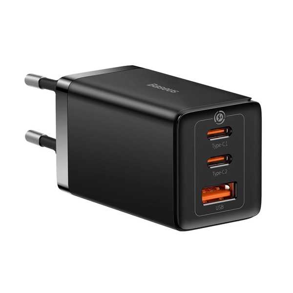 СЗУ Baseus GaN5 Pro Fast Charger 2C+U 65W Black w/Type-C to Type-C (CCGP120201)