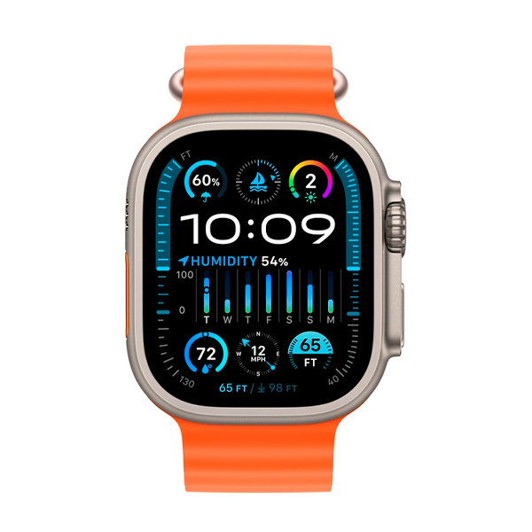 Смарт-годинник Apple Watch Ultra 2 Cellular 49mm Titanium/Orange Ocean Band (MREH3) українська версія