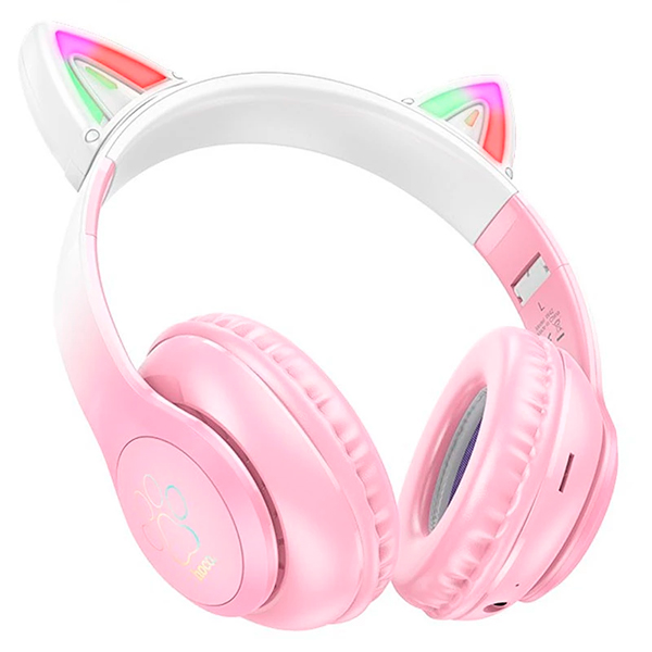 Bluetooth Навушники Hoco W42 Cat ear kids Pink