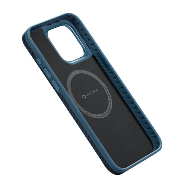 Чехол Pitaka iPhone 15 Pro Case with MagSafe Black/Blue (KI1508PPA)