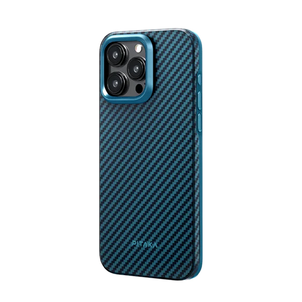 Чехол Pitaka iPhone 15 Pro Case with MagSafe Black/Blue (KI1508PPA)