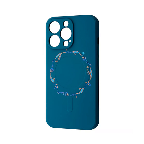 Чехол Wave Minimal Art Case для Apple iPhone 13 Pro with MagSafe Blue/Wreath