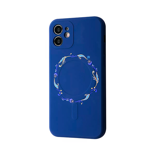 Чехол Wave Minimal Art Case для Apple iPhone 12 with MagSafe Blue/Wreath