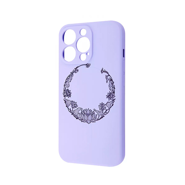 Чехол Wave Minimal Art Case для Apple iPhone 13 Pro with MagSafe Light Purple/Lotus