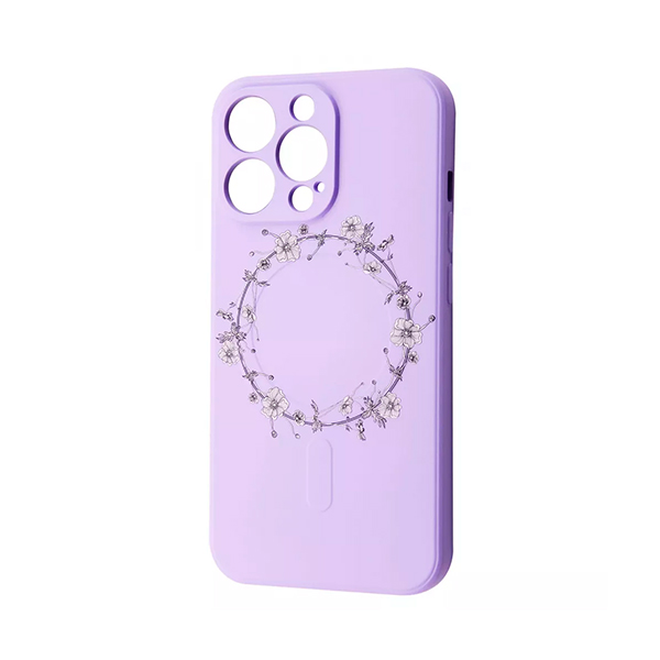 Чохол Wave Minimal Art Case для Apple iPhone 13 Pro with MagSafe Light Purple/Wreath