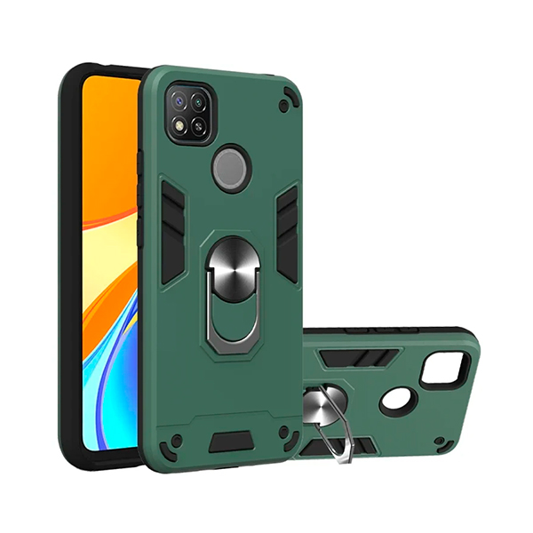 Чехол Armor Case для Xiaomi Redmi 9c/10a with Ring Green