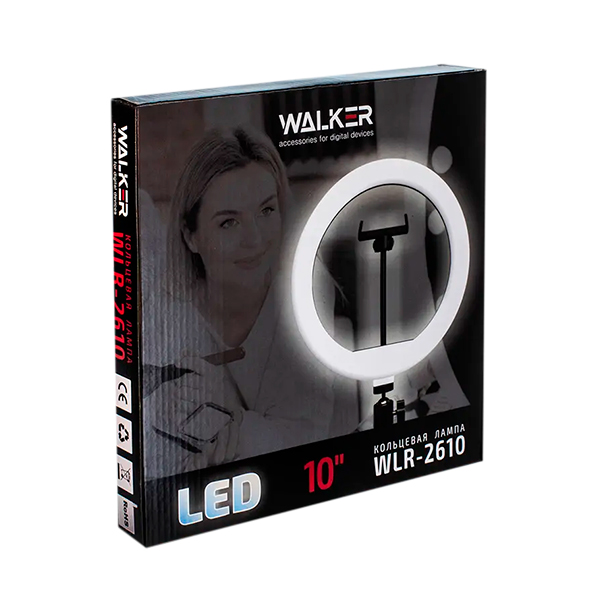 Набір для блогерів 2 в 1 кільцева лампа 26 см Walker WLR-2610 + тренога 2.1 m Black