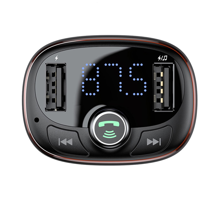 FM-трансмиттер Baseus T typed Wireless MP3 charger with car holder dark coffee CCALL-TM12