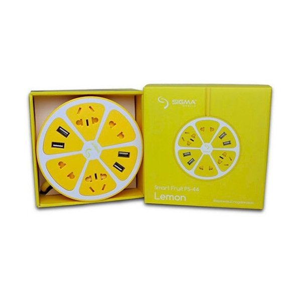 Мережевий фільтр-подовжувач Sigma mobile Smart Fruit PS-44 Lemon