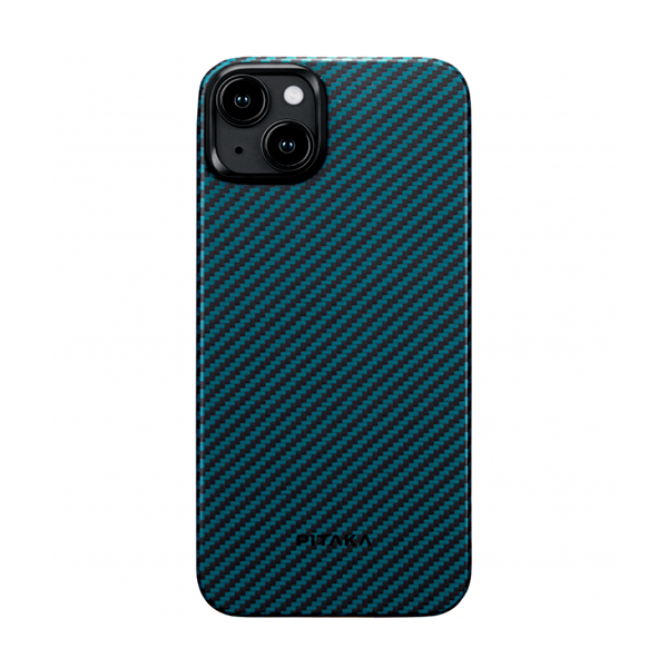 Чехол Pitaka iPhone 15 Case with MagSafe Black/Blue (KI1508)