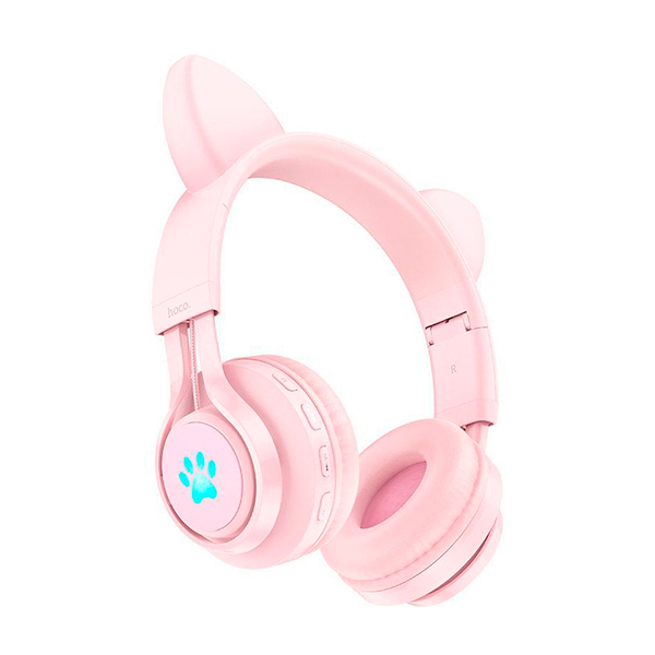 Bluetooth Навушники Hoco W39 Cat ear kids Pink