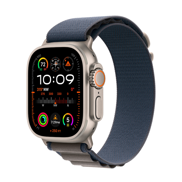 Смарт-годинник Apple Watch Ultra 2 Cellular 49mm Titanium/Blue Alpine Loop (MREP3) M українська версія