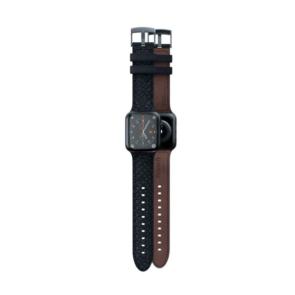 Ремінець Njord Salmon Leather Strap Dark Grey для Apple Watch 45mm/44mm (SL14120)