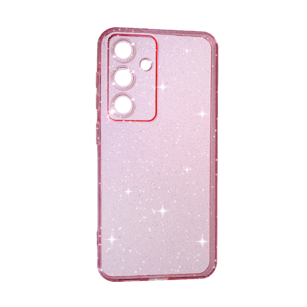 Чехол Silicon Shiny Case Samsung S24/S921 Glitter Clear/Pink