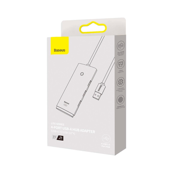 USB-хаб Baseus Lite Series 4-in-1 0.25m Black (WKQX030001)