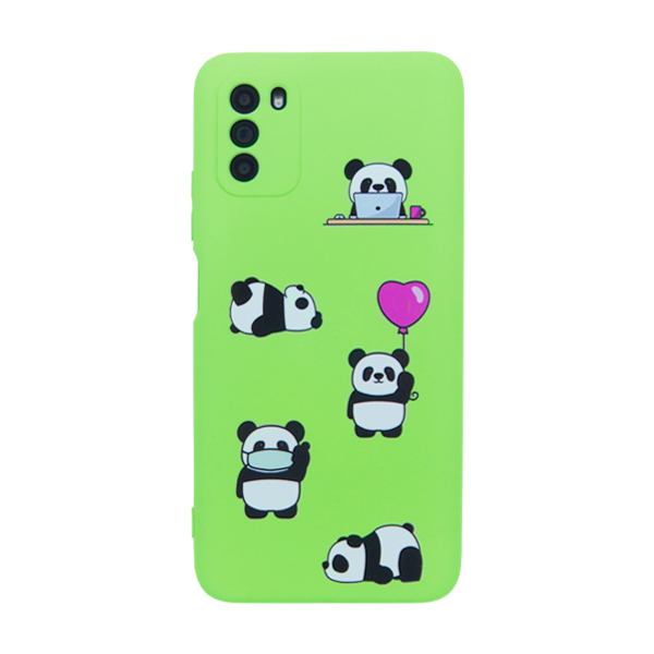 Чохол Original Soft Touch Case for Xiaomi Poco M3 Green Panda with Camera Lens