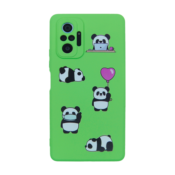 Чехол Original Soft Touch Case for Xiaomi Redmi Note 10 Pro/Note 10 Pro Max Green Panda with Camera Lens