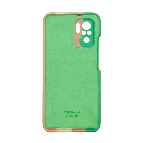 Чохол Silicone Cover Full Rainbow для Xiaomi Redmi Note10 Pro/Note 10 Pro Max Green/Pink with Camera Lens