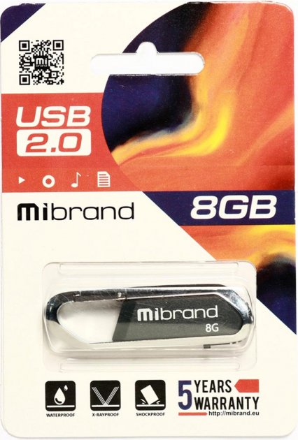 Флешка Mibrand 8GB Aligator Grey (MI2.0/AL8U7G)