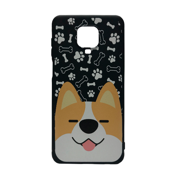 Чехол Wave Cute Case для Xiaomi Redmi Note 9s/Note 9 Pro/Note 9 Pro Max Black Happy Corgi