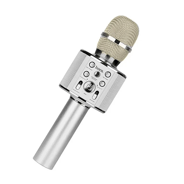 Портативная Bluetooth колонка-микрофон Hoco BK3 Cool sound Silver