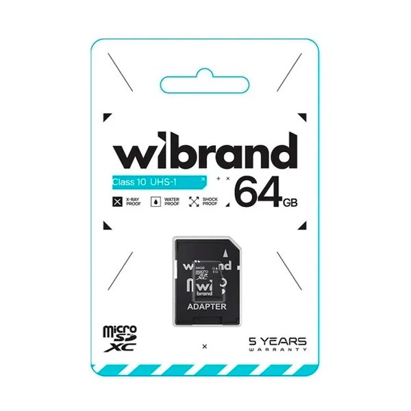 Карта пам'яті Wibrand 64 GB microSDXC Class 10 UHS-I+ SD Adapter WICDXU1/64GB-A