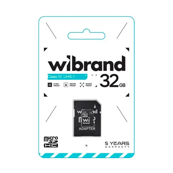 Карта пам'яті Wibrand 32 GB microSDHC Class 10 UHS-I + SD Adapter WICDHU3/32GB-A