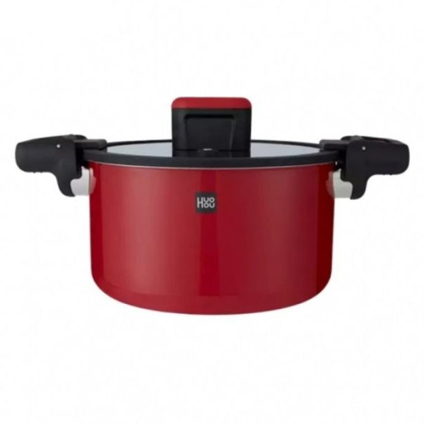 Каструля-скороварка Xiaomi HUOHOU Stainless Steel Enamel Micro Pressure Cooker Red 6л (HU0160)