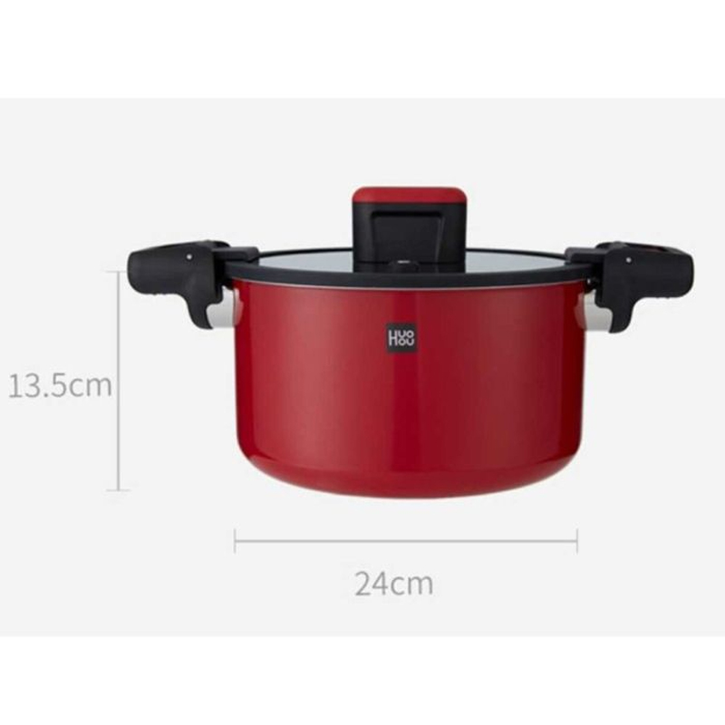 Каструля-скороварка Xiaomi HUOHOU Stainless Steel Enamel Micro Pressure Cooker Red 6л (HU0160)