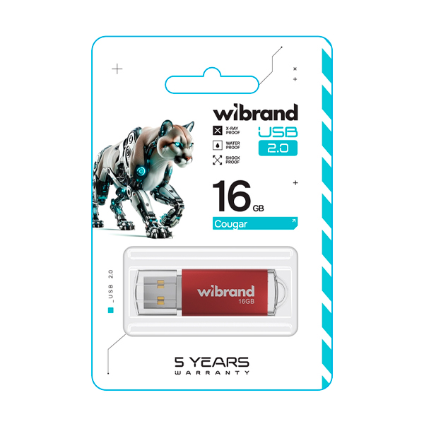 Флешка Wibrand 16GB Сougar USB 2.0 Red (WI2.0/CU16P1R)