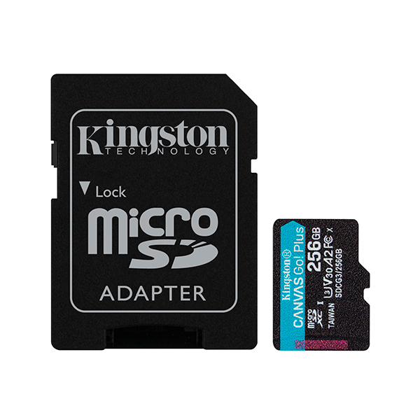 Карта пам'яті Kingston 256 GB microSDXC class 10 UHS-I U3 Canvas Go! Plus + SD Adapter SDCG3/256GB