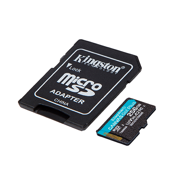 Карта памяти Kingston 256 GB microSDXC class 10 UHS-I U3 Canvas Go! Plus + SD Adapter SDCG3/256GB