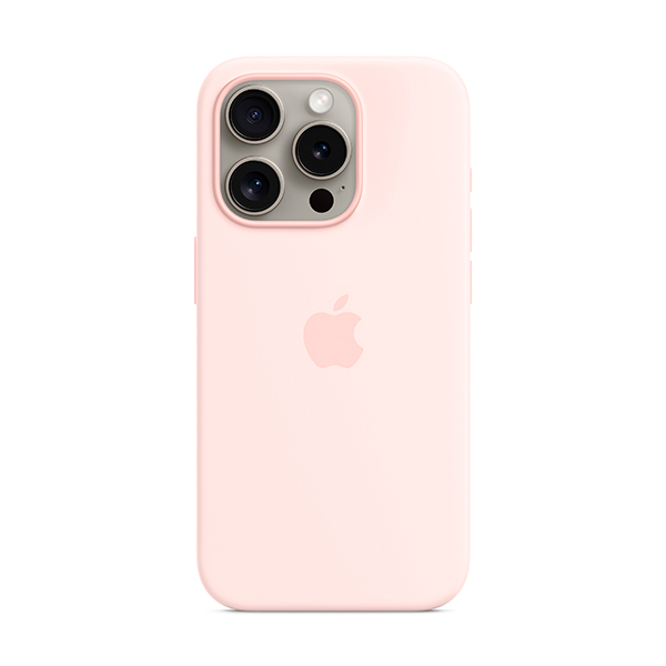 Чехол Apple iPhone 15 Pro Max Silicone Case with MagSafe Light Pink (MT1U3)